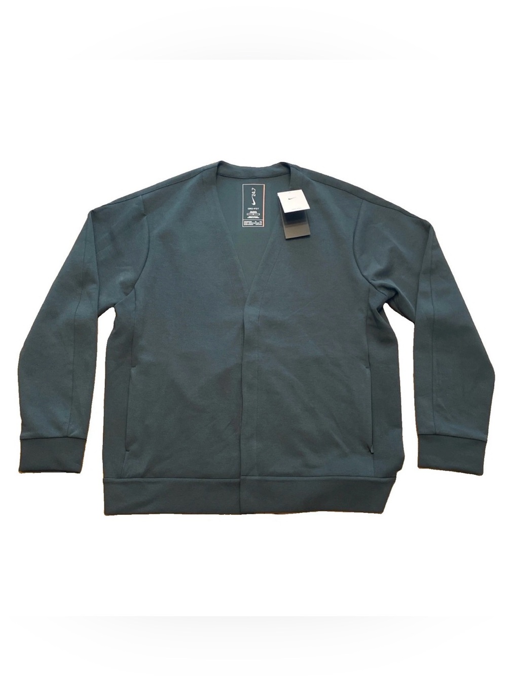 Nike 24.7 Impossibly Soft Cardigan Seaweed Green HQ6948-390 Men Sizes NWT